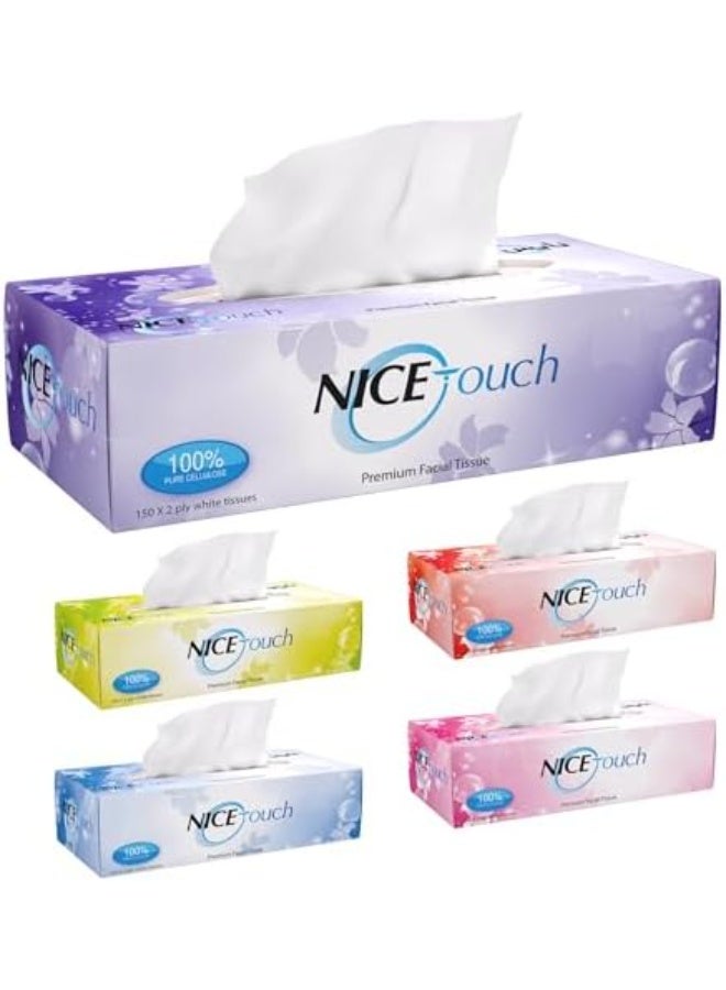 NICE Touch علبة مناديل وجه ناعمة مزدوجة الطبقة - عبوة من 30 | 4,500 منديل ناعم ورقيق | مثل القطن، قوي وامتصاصه عالي | صحي وآمن لجميع أنواع البشرة - Image 2